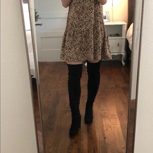 Black Over The Knee Heeled Boots ‘Norri’